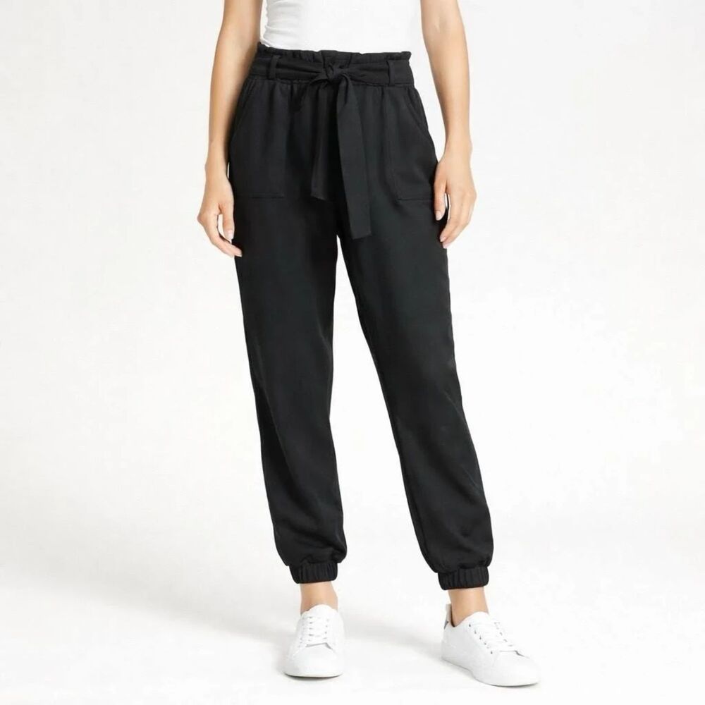 Sanctuary Black Tie Waist Jogger Pants Women’s Size 31 Elastic Waist Utility